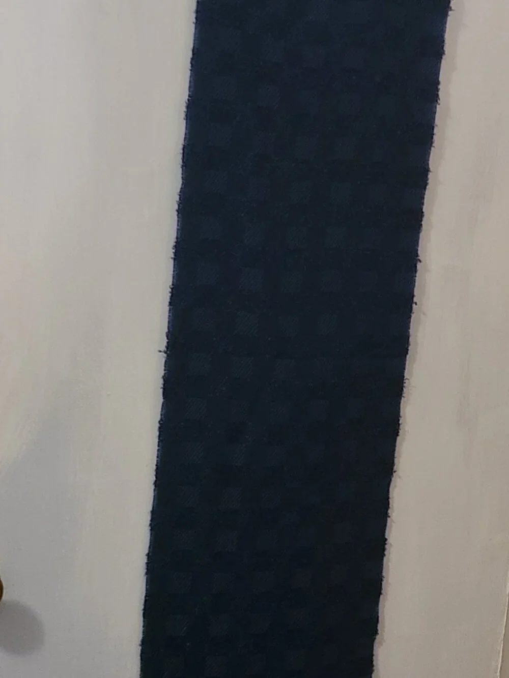 Vtg Dior Acrylic Blue Checkered Scarf Multitextured Italy